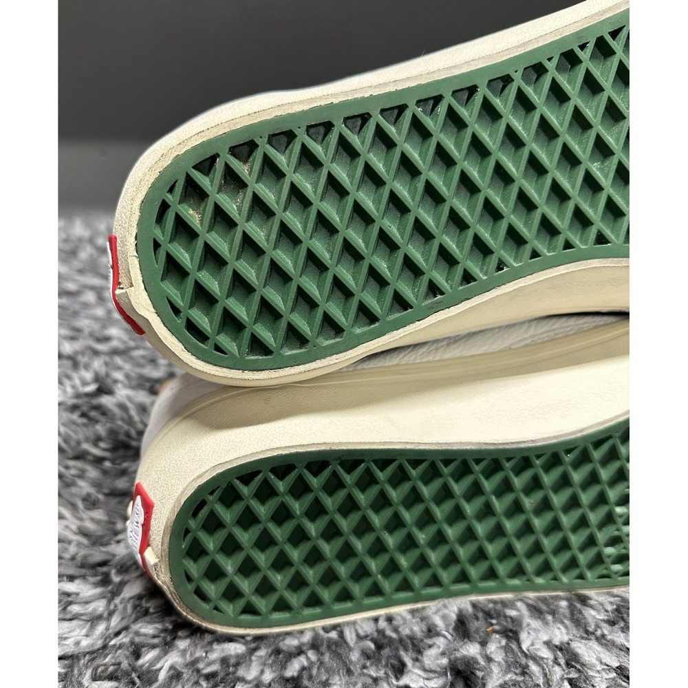 Vans Shoes Sneakers Mens Size 10.5 White Green Leather Old Skool Style 36 Skate - Picture 6 of 8
